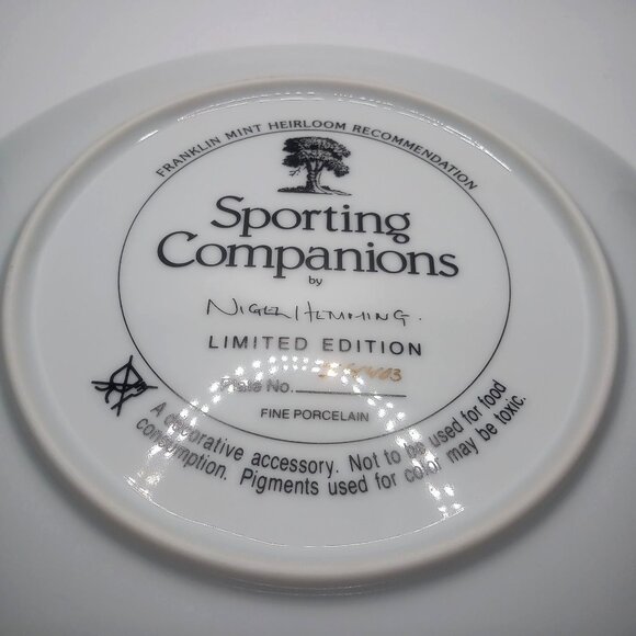 Franklin Mint Sporting Companions Plate By Nigel Hemming Black Labrador Retriers - Picture 6 of 8